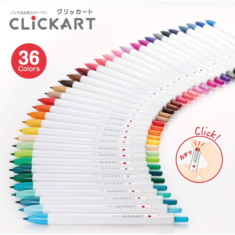 Zebra Technologies Zebra Clickart Water-Based Pen Calm Dark 12 Colors Set, Wyss22-12Cdk - Image 2